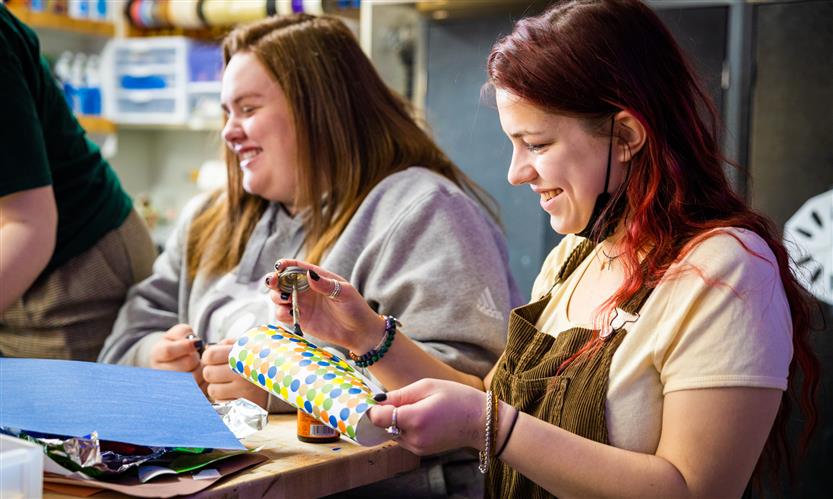 Students in an art class